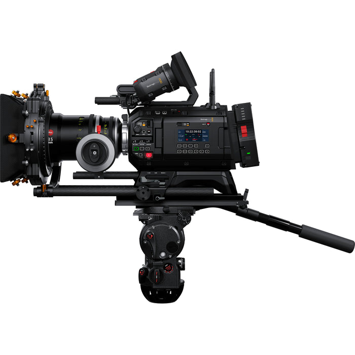 Blackmagic Design URSA Mini Pro 12K with EVF (CINEURSAA12KLFEVF) – Super 35 digital film camera bundle featuring 12K resolution, built-in ND filters, interchangeable lens mounts, and professional-grade EVF for high-end cinematography.