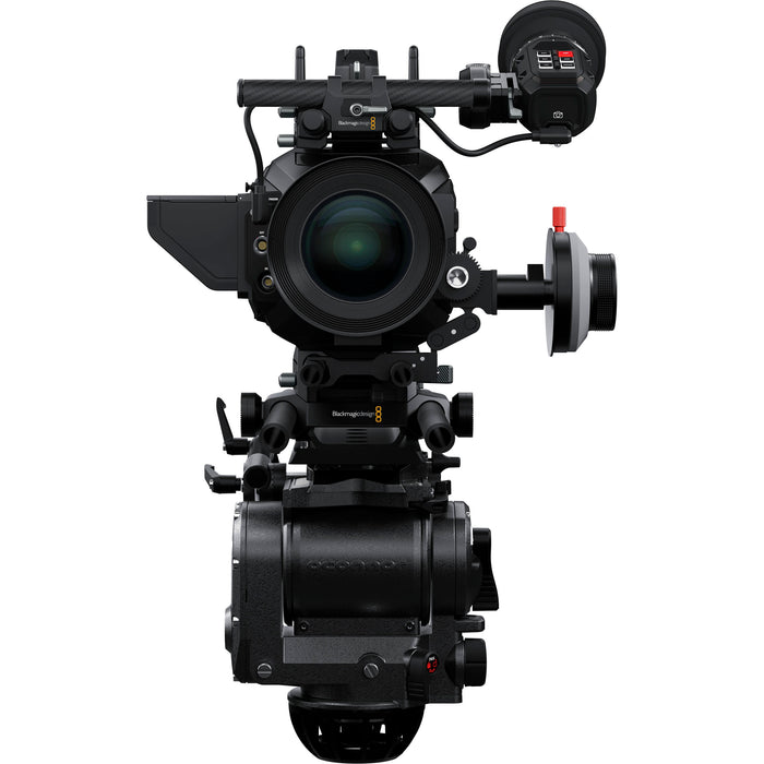 Blackmagic Design URSA Mini Pro 12K with EVF (CINEURSAA12KLFEVF) – Super 35 digital film camera bundle featuring 12K resolution, built-in ND filters, interchangeable lens mounts, and professional-grade EVF for high-end cinematography.