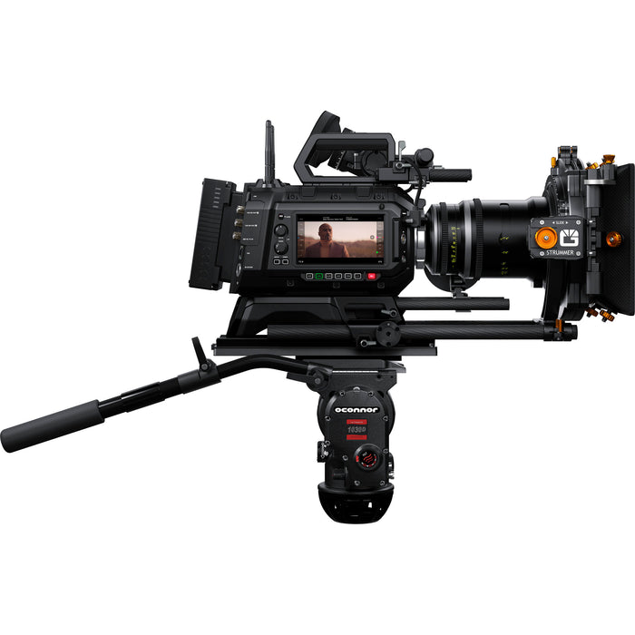 Blackmagic Design URSA Mini Pro 12K with EVF (CINEURSAA12KLFEVF) – Super 35 digital film camera bundle featuring 12K resolution, built-in ND filters, interchangeable lens mounts, and professional-grade EVF for high-end cinematography.