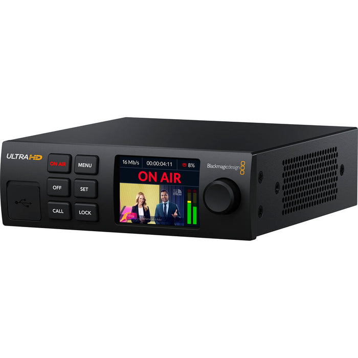 Blackmagic Design Streaming Encoder 4K (BDLKWEB/D/SED4K) front panel with SDI, USB-C and Ethernet connections
