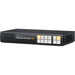 Blackmagic Design Videohub Mini 8x4 12G router â€“ front and rear view of compact broadcast SDI router