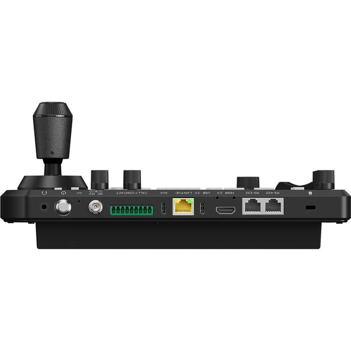 Bolin Technology KBD Plus advanced PTZ production controller with joystick, LCD display, and multi-camera control for broadcast, live production, corporate AV, and houses of worship.