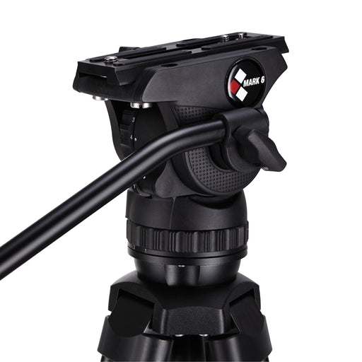 Camgear MARK 6 Fluid Head with Sliding Plate SP-MARK, Bowl Clamp BC-MINI, and Pan Bar PB-MARK