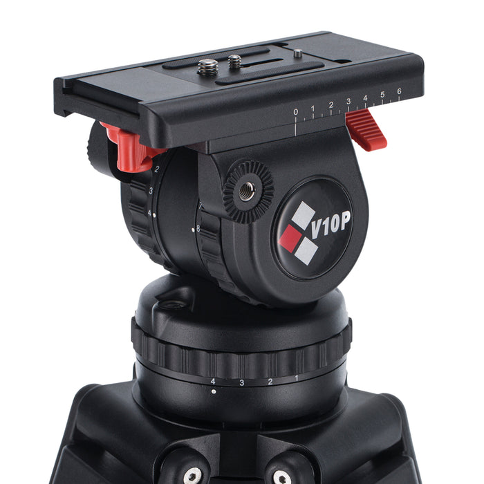 Camgear V10P ALGS Professional Camera Tripod with Fluid Head for Smooth Video Capture