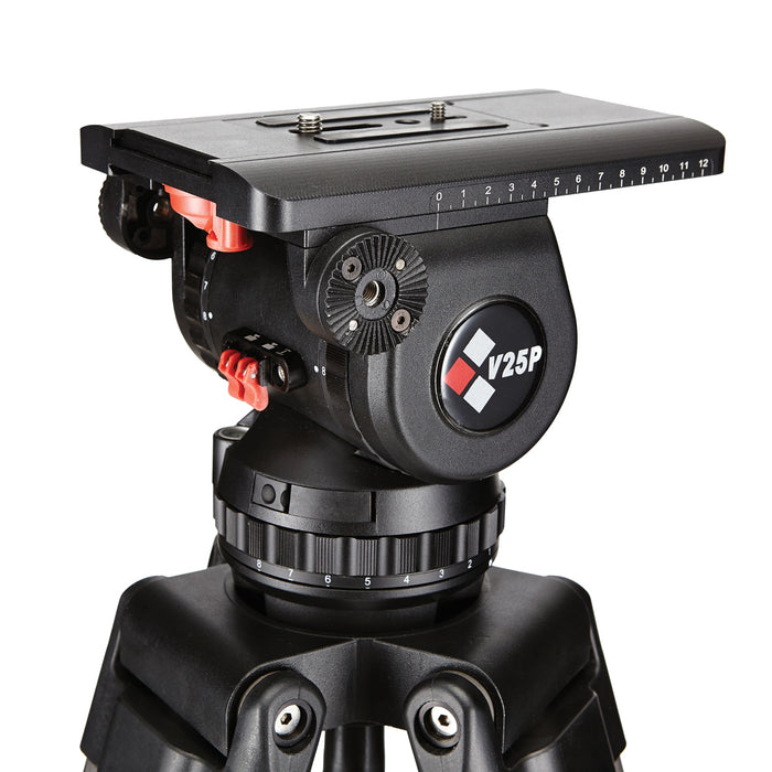 Camgear V25P EFP CFMS Camera Tripod System with V25P Fluid Head and Carbon Fiber Tripod