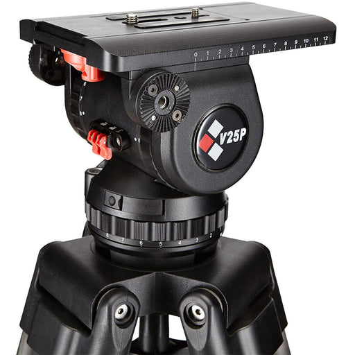 Camgear V25P Fluid Head with 100mm bowl base.