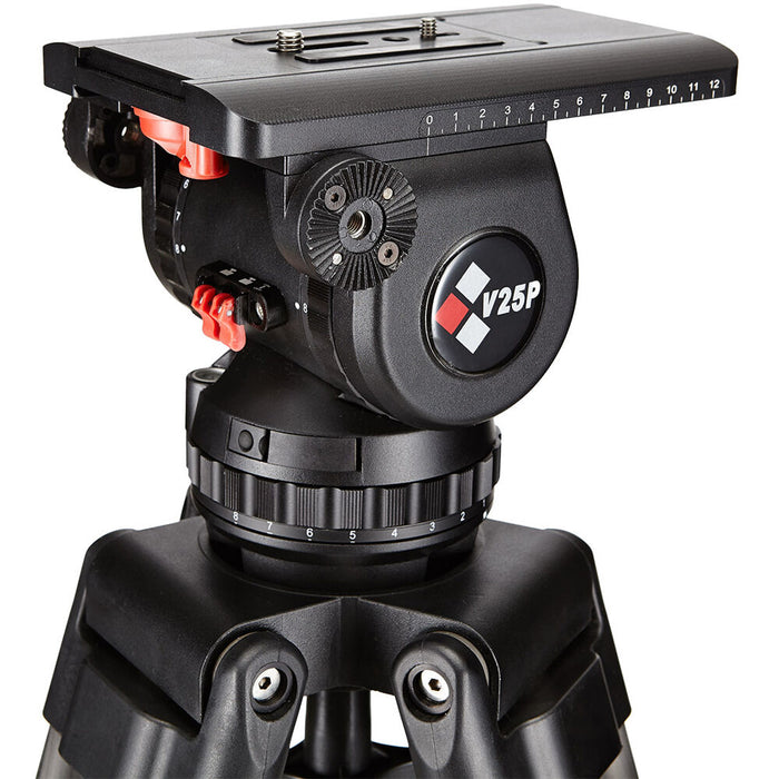Camgear V25P Fluid Head with 100mm bowl base.