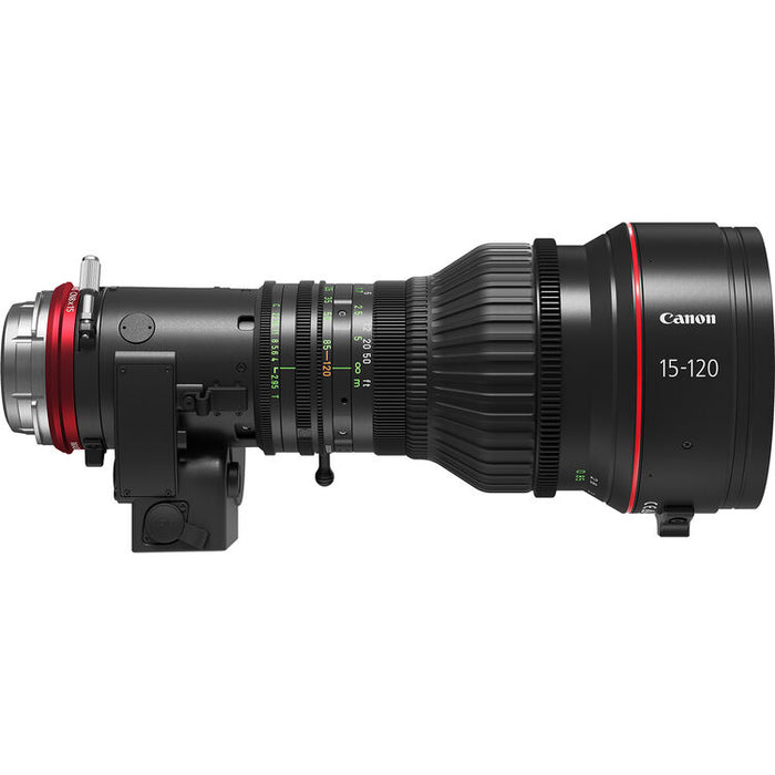 Canon CINE-SERVO 15-120mm T2.95-3.9 zoom lens with 1.5x extender and PL mount for cinema and broadcast production