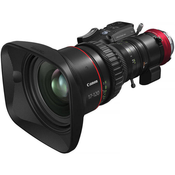 Canon CINE-SERVO 17-120mm T2.95-3.9 cinema zoom lens with ARRI PL mount for broadcast and film production