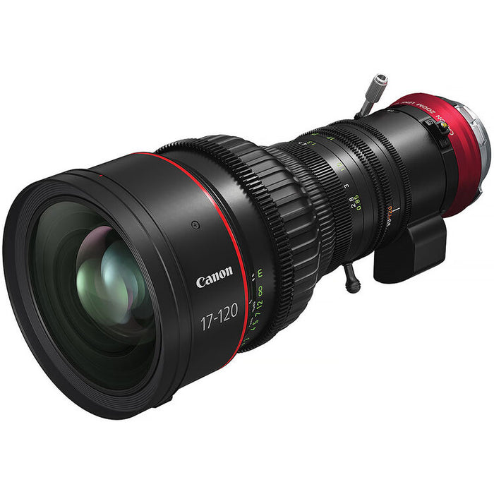 Canon CINE-SERVO 17-120mm T2.95-3.9 cinema zoom lens with ARRI PL mount for broadcast and film production