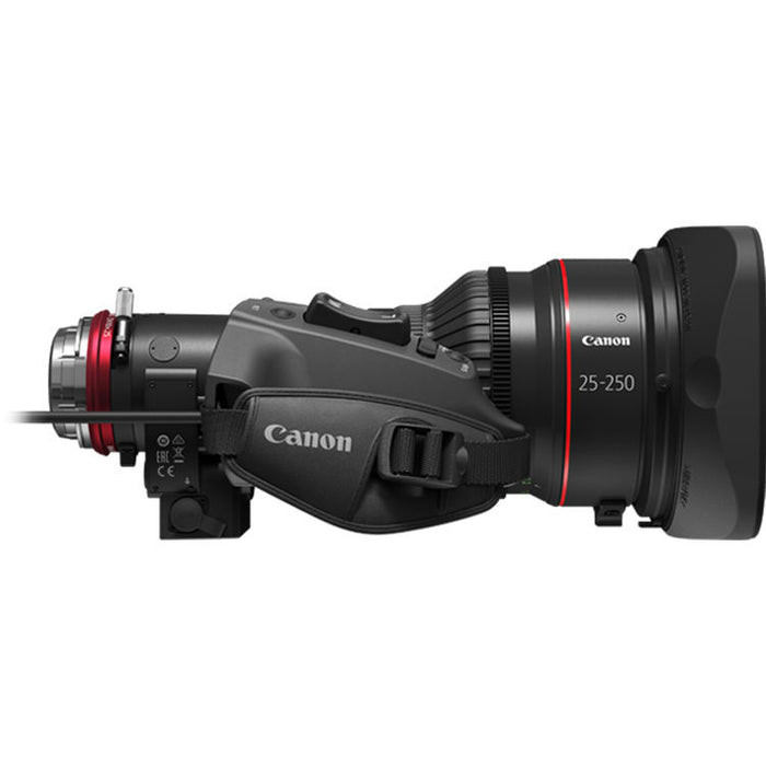 Canon CINE-SERVO 25-250mm T2.95 cinema zoom lens with EF mount for film, broadcast, and live production