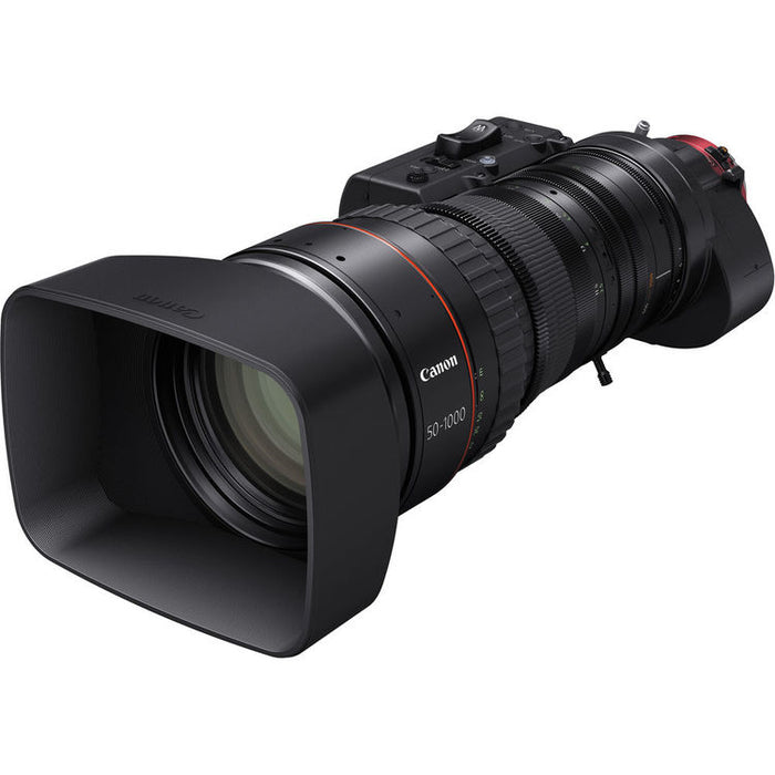 Canon CINE-SERVO 50-1000mm cinema zoom lens with EF mount for long-range broadcast, sports, and wildlife production