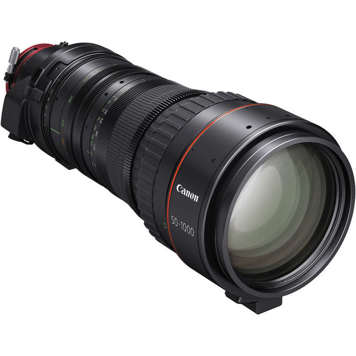Canon CINE-SERVO 50-1000mm cinema zoom lens with EF mount for long-range broadcast, sports, and wildlife production
