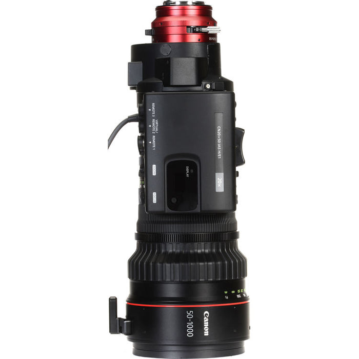 Canon CINE-SERVO 50-1000mm cinema zoom lens with EF mount for long-range broadcast, sports, and wildlife production