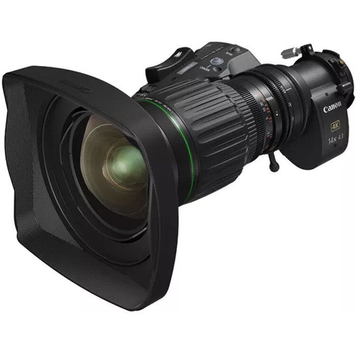 Canon CJ14ex4.3B IASE S 4K UHDgc 2/3 inch 14x portable servo broadcast lens with Type-S drive and 2x extender
