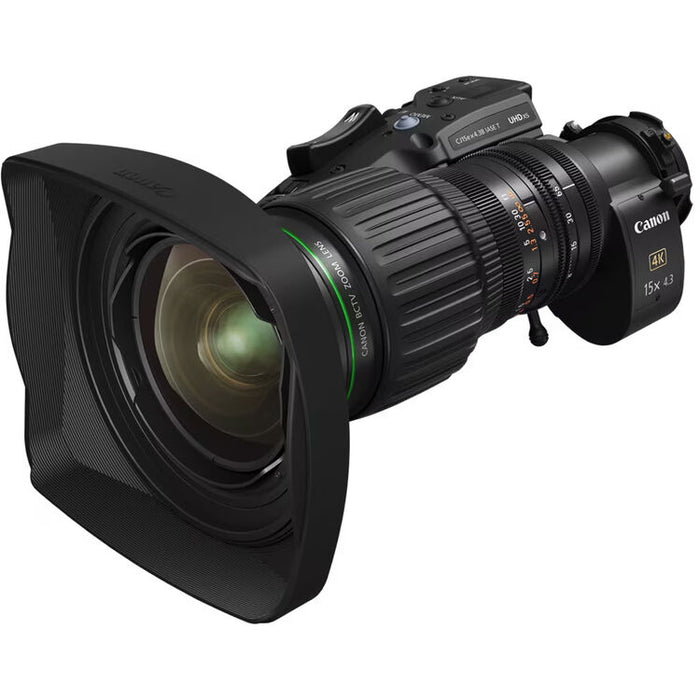 Canon CJ15ex4.3B IASE T 4K 2/3 inch 15x portable broadcast lens with 4.3-65mm range and 2x extender