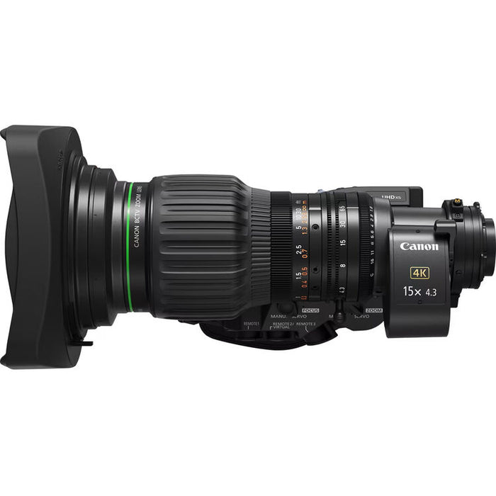 Canon CJ15ex4.3B IASE T 4K 2/3 inch 15x portable broadcast lens with 4.3-65mm range and 2x extender
