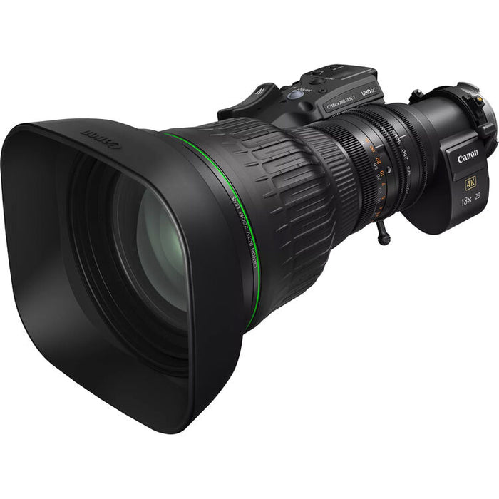 Canon CJ18ex28B IASE T 2/3 inch UHDGC 18x super-telephoto broadcast lens with 28-500mm range and 2x extender