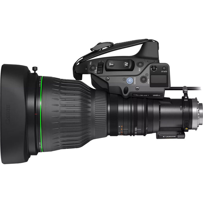 Canon CJ18ex28B IASE T 2/3 inch UHDGC 18x super-telephoto broadcast lens with 28-500mm range and 2x extender