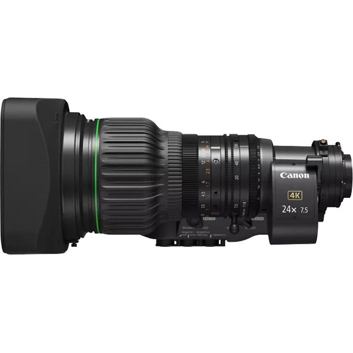 Canon CJ24ex7.5B IASE 4K UHDgc 2/3 inch 24x portable telephoto broadcast lens with 7.5-180mm range