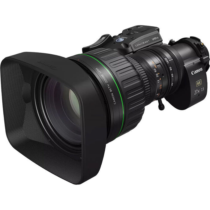 Canon CJ27ex7.3B IASE T 2/3 inch UHD 27x portable broadcast lens with 7.3-197mm range and 2x extender