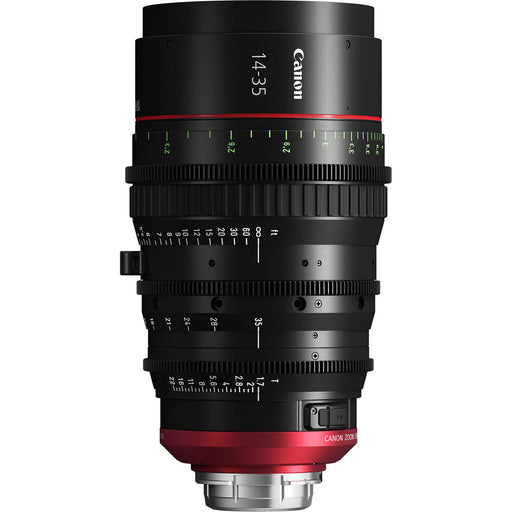 Canon CN-E 14-35mm PL T1.7 cinema zoom lens, professional wide-angle lens with precision optics for high-quality film and video production.