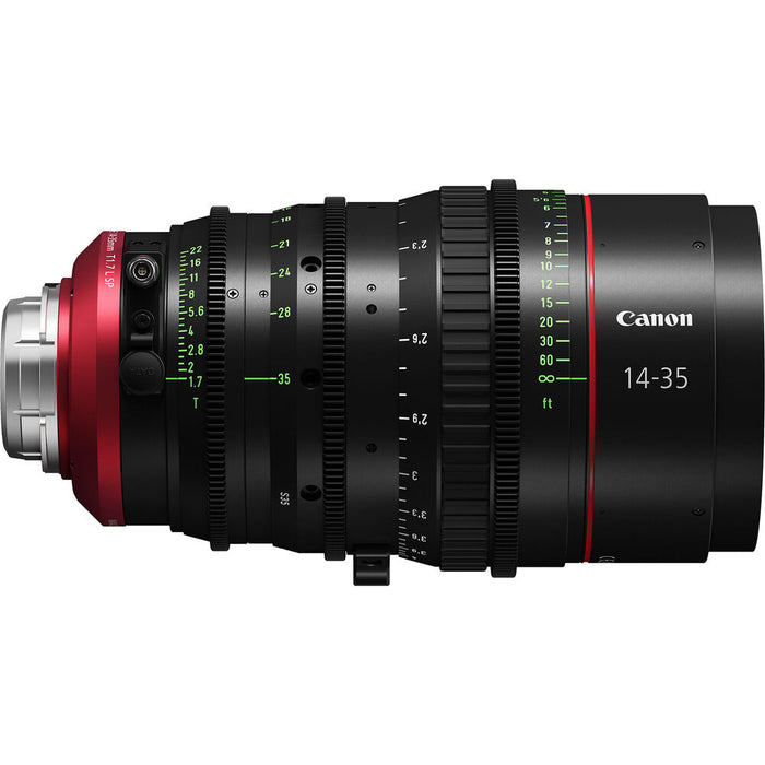 Canon CN-E 14-35mm PL T1.7 cinema zoom lens, professional wide-angle lens with precision optics for high-quality film and video production.
