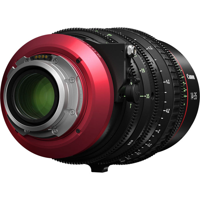 Canon CN-E 14-35mm PL T1.7 cinema zoom lens, professional wide-angle lens with precision optics for high-quality film and video production.