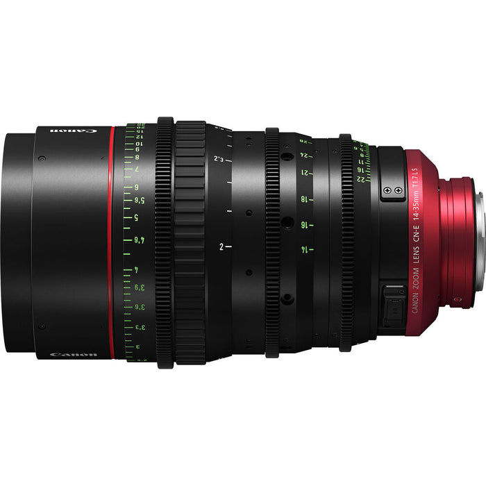 Canon CN-E 14-35mm T1.7 L F Cine Zoom Lens (EF Mount) – high-performance wide-angle cinema lens with superb optical quality and smooth operation.