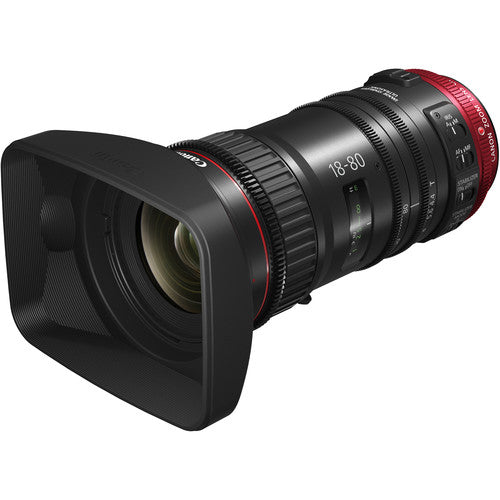 Canon CN-E 18-80mm T4.4 Compact-Servo cinema zoom lens with EF mount for broadcast and documentary production