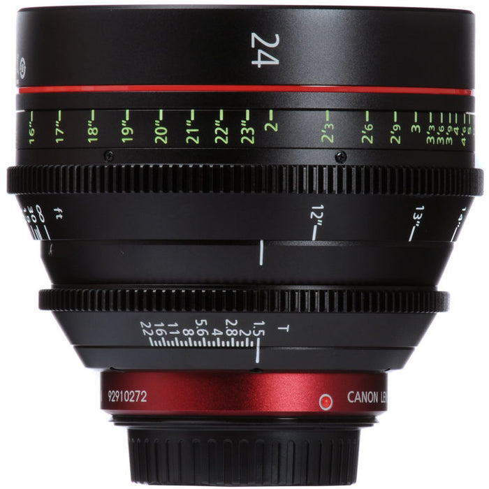 Canon CN-E 24mm T1.5 L F cinema prime lens with EF mount for full-frame cinematic production