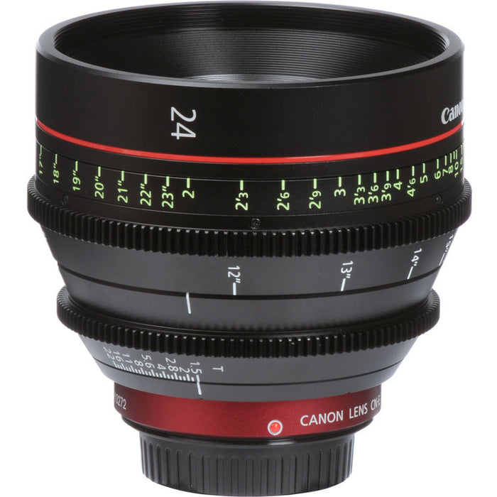 Canon CN-E 24mm T1.5 L F cinema prime lens with EF mount for full-frame cinematic production