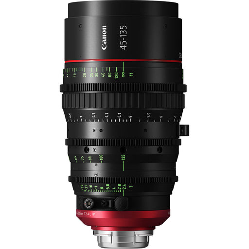 Canon CN-E 45-135mm T2.4 PL Mount Compact Servo Cinema Zoom Lens, ideal for 4K+ filmmaking with smooth focus and precise optical performance.