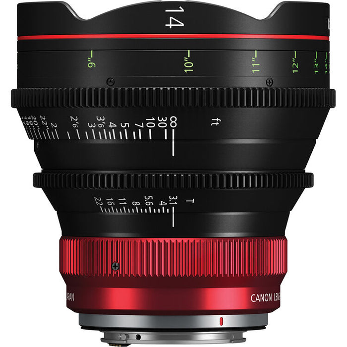 Canon CN-R 14mm T3.1 L F cinema prime lens with RF mount for full-frame cinematic production