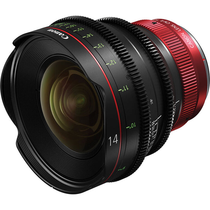 Canon CN-R 14mm T3.1 L F cinema prime lens with RF mount for full-frame cinematic production