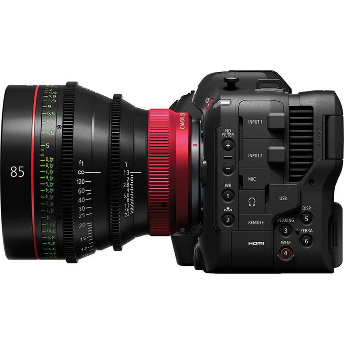 Canon CN-R 85mm T1.3 L F cinema prime lens with RF mount for full-frame cinematic production