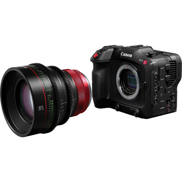 Canon CN-R 85mm T1.3 L F cinema prime lens with RF mount for full-frame cinematic production