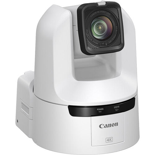 Canon CR-N400W 4K PTZ camera with 20x optical zoom, 12G-SDI and NDI for professional broadcast and live production with a titanium white finish