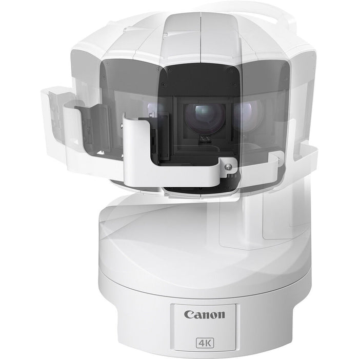 Canon CR-X300W 4K outdoor PTZ camera with 20x optical zoom, ideal for broadcast, live events, and security applications in all weather conditions.