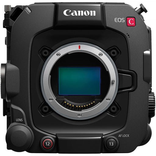Front view of the Canon EOS C400 6K Full-Frame Cinema Camera with RF mount