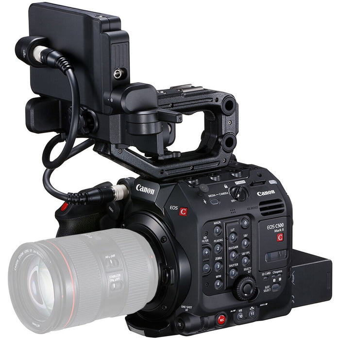 Canon EOS C500 Mark II 5.9K full-frame cinema camera, featuring a modular design, Dual Pixel CMOS AF, and internal Cinema RAW Light recording.