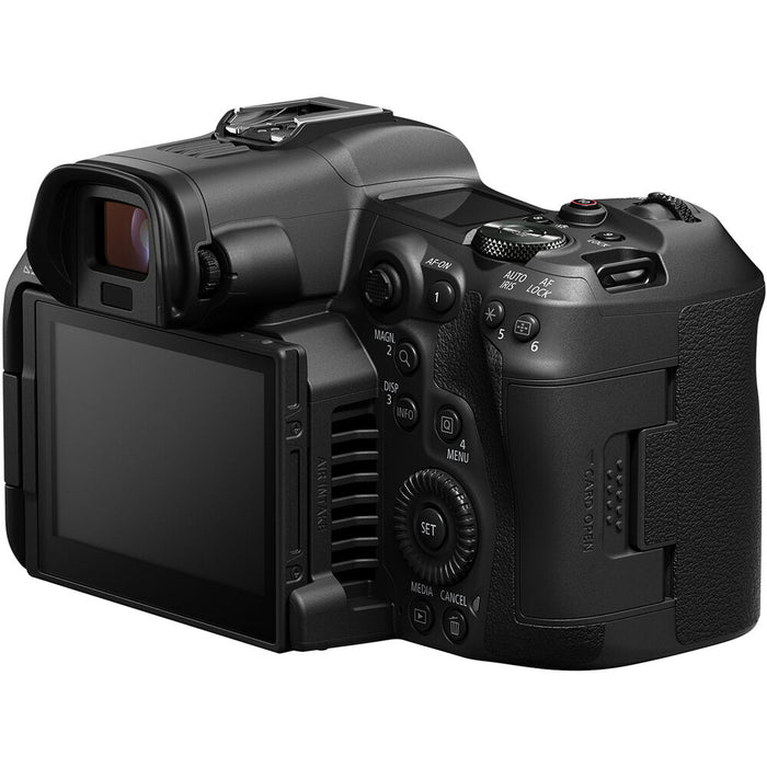 Canon EOS R5C mirrorless hybrid camera with 8K video recording, advanced autofocus, and professional filmmaking features.