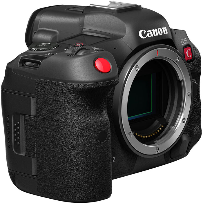 Canon EOS R5C mirrorless hybrid camera with 8K video recording, advanced autofocus, and professional filmmaking features.