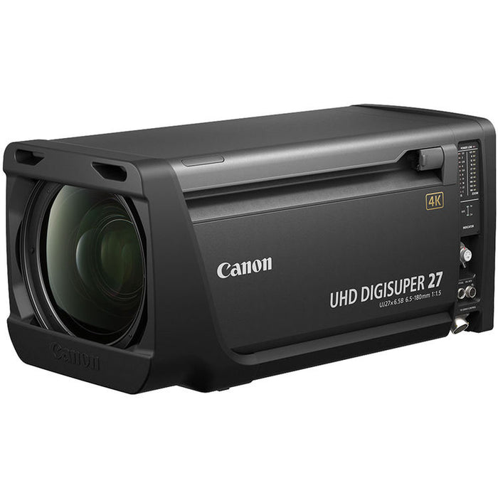 Canon UJ27X6.5B UHD DIGISUPER 27 4K studio broadcast lens with 6.5-180mm range and 2x extender