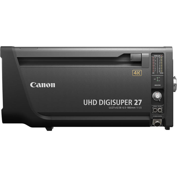 Canon UJ27X6.5B UHD DIGISUPER 27 4K studio broadcast lens with 6.5-180mm range and 2x extender