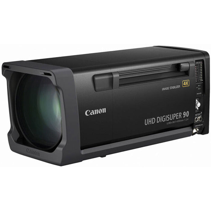 Canon UJ90X9B UHD DIGISUPER 90x 4K broadcast box lens with 9-810mm range and 2x extender