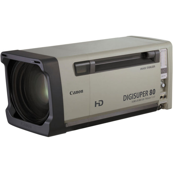Canon XJ80X8.8B DIGISUPER 80 2/3 inch field broadcast lens with 8.8-710mm range and 2x extender