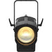 Warm white LED Fresnel-style fixture with motorized zoom for theatrical, worship, studio, educational, and live production lighting.
