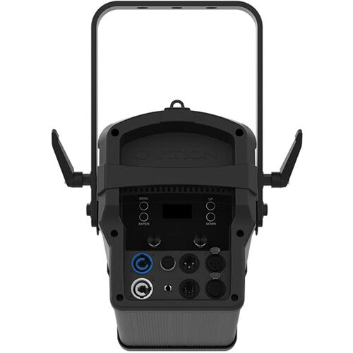 Warm white LED Fresnel-style fixture with motorized zoom for theatrical, worship, studio, educational, and live production lighting.