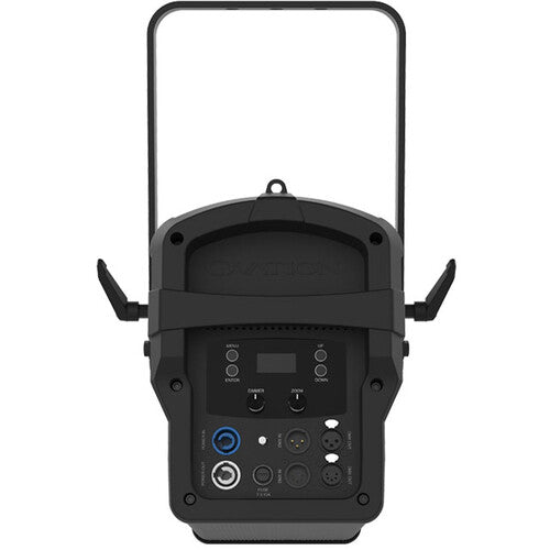 Warm white LED Fresnel-style fixture with motorized zoom for theatrical, broadcast, worship, and performance lighting applications.
